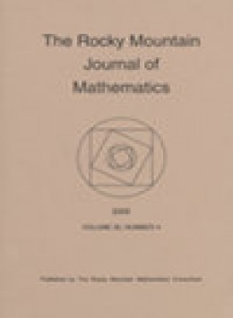 Rocky Mountain Journal Of Mathematics